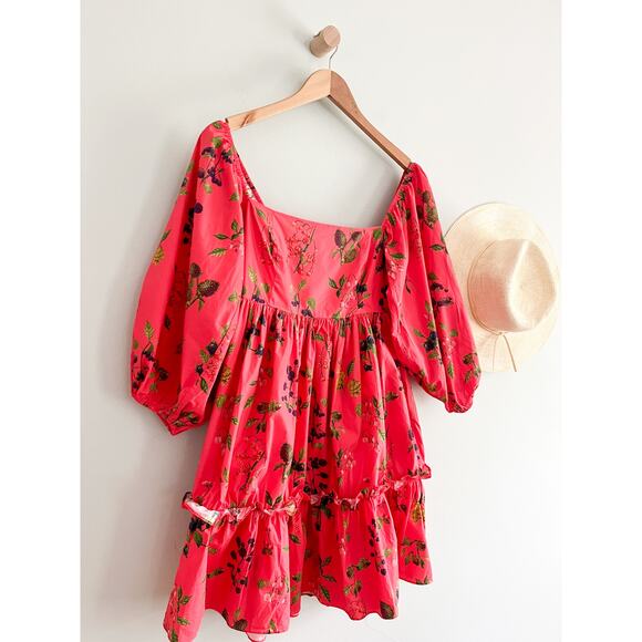 Cara Cara | Sip Sip Dress in Botanical Allover Coral | Sz XS - Picture 3 of 14